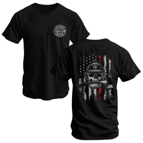 Fire Dept Skull & Axe 2-Sided Graphic Tee