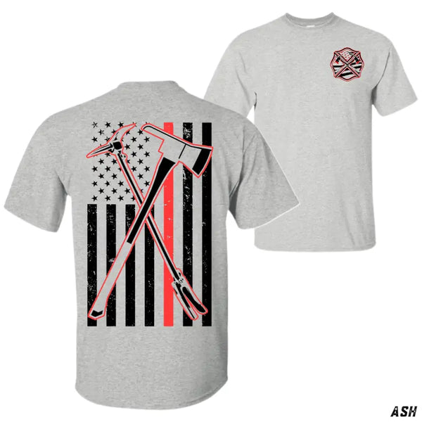 Firefighter Axe Flag Navy Blue T-Shirt