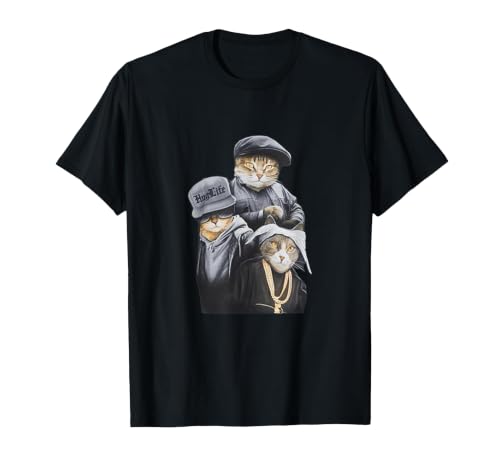 Funny Cat Trio Gangster Thug Cat T-Shirt